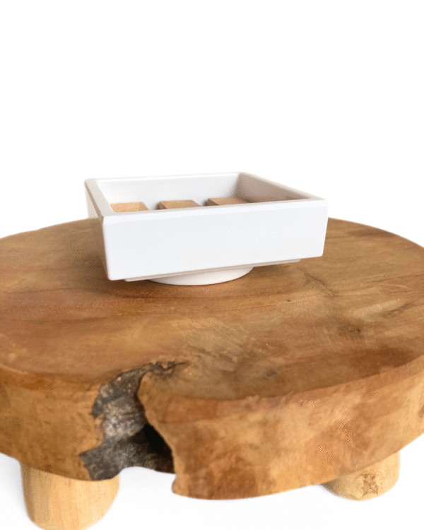 Zeepschaal met inleg van olijfhout