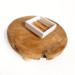 Zeepschaal met inleg van olijfhout
