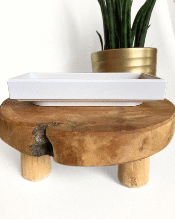 Zeepschaal met inleg van olijfhout